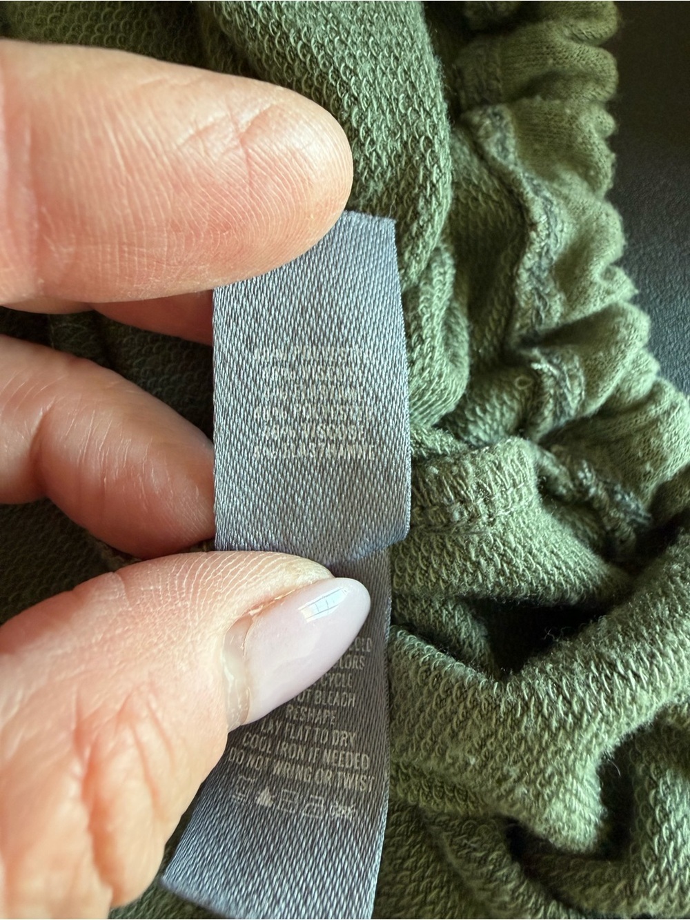 Aerie Olive Green SOFT Drawstring Tie-Bottom Long Sleeve Hoodie - Picture 6 of 6